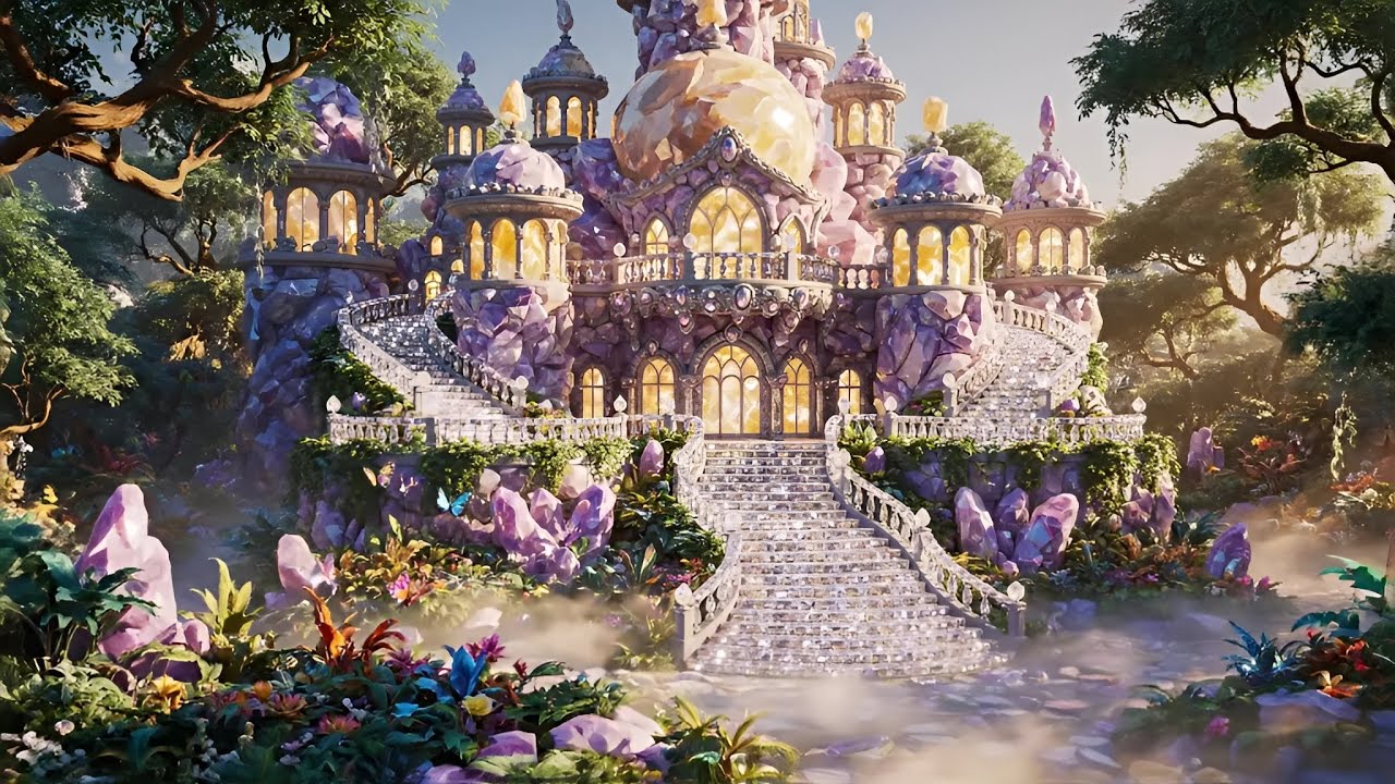 💎 Gemstone Palaces – 4K Fantasy Journey Through Light & Beauty
