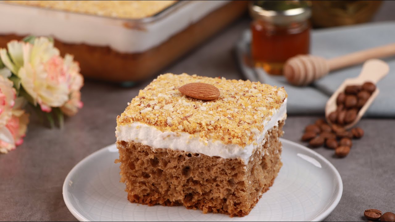 كيكة النسكافيه بالكروكان الشهية باسهل طريقة 😋 🥰