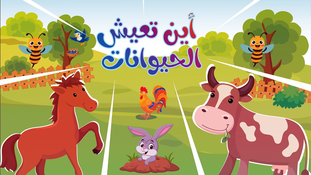 أين تعيش الحيوانات؟ | تعليم الأطفال أسماء بيوت الحيوانات