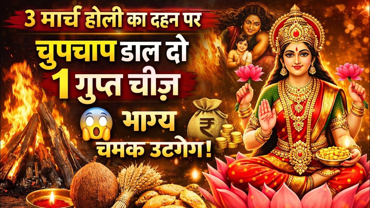 3मार्च होलिका दहन 🔥 इस 1 गुप्त चीज़ को अग्नि में जरूर डालें 😱 धन वर्षा होगी | Holika Dahan 2026 Upay