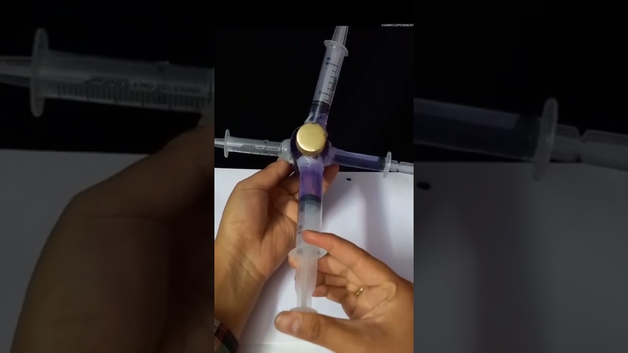 Syringe 💉 pascal's law demo || Educational experiment || &hearts;️ #shorts #youtubeshortsvideo #e_bull_jet