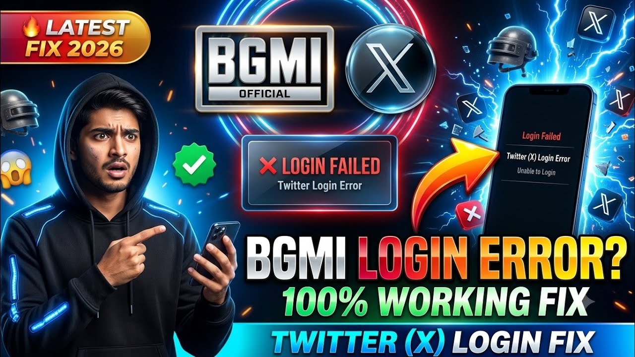 BGMI New Update 4.5 Twitter (X) Login Error 9999,9999 FIX 🔥 How to login BGMI with Twitter 😢