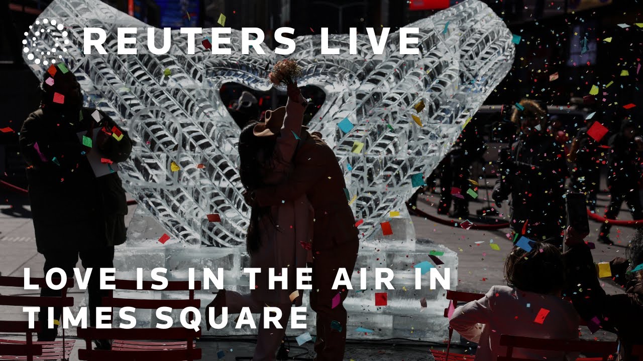LIVE: Couples tie the knot in Times Square on Valentine's Day