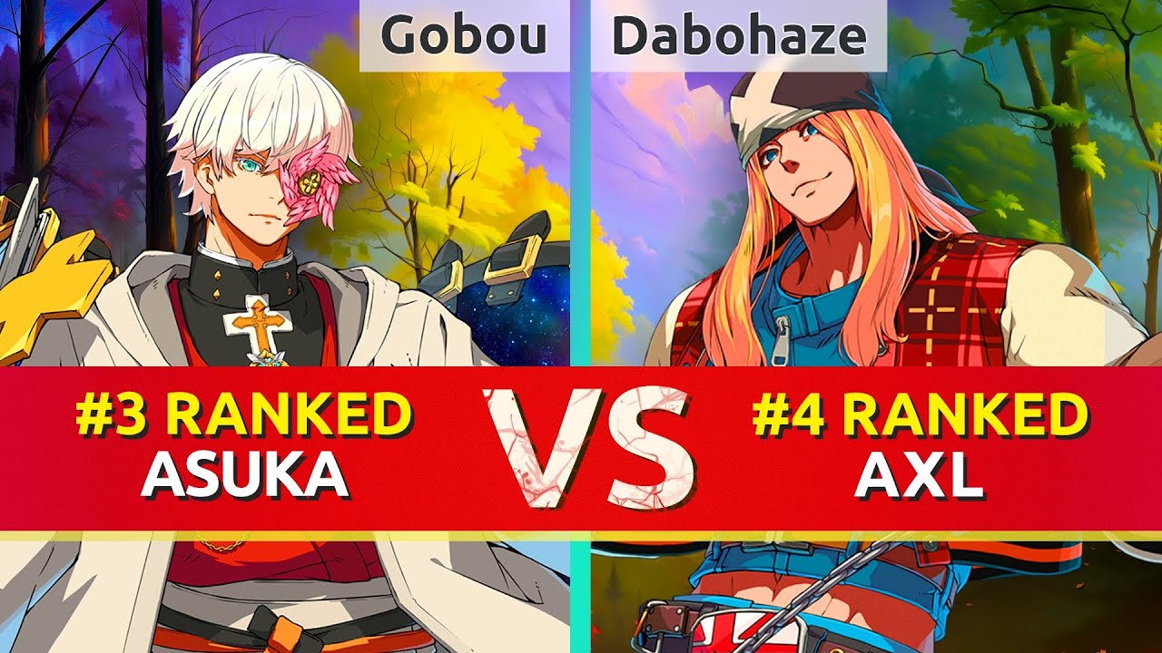 GGST ▰ Gobou (#3 Ranked Asuka) vs Dabohaze (#4 Ranked Axl). High Level Gameplay