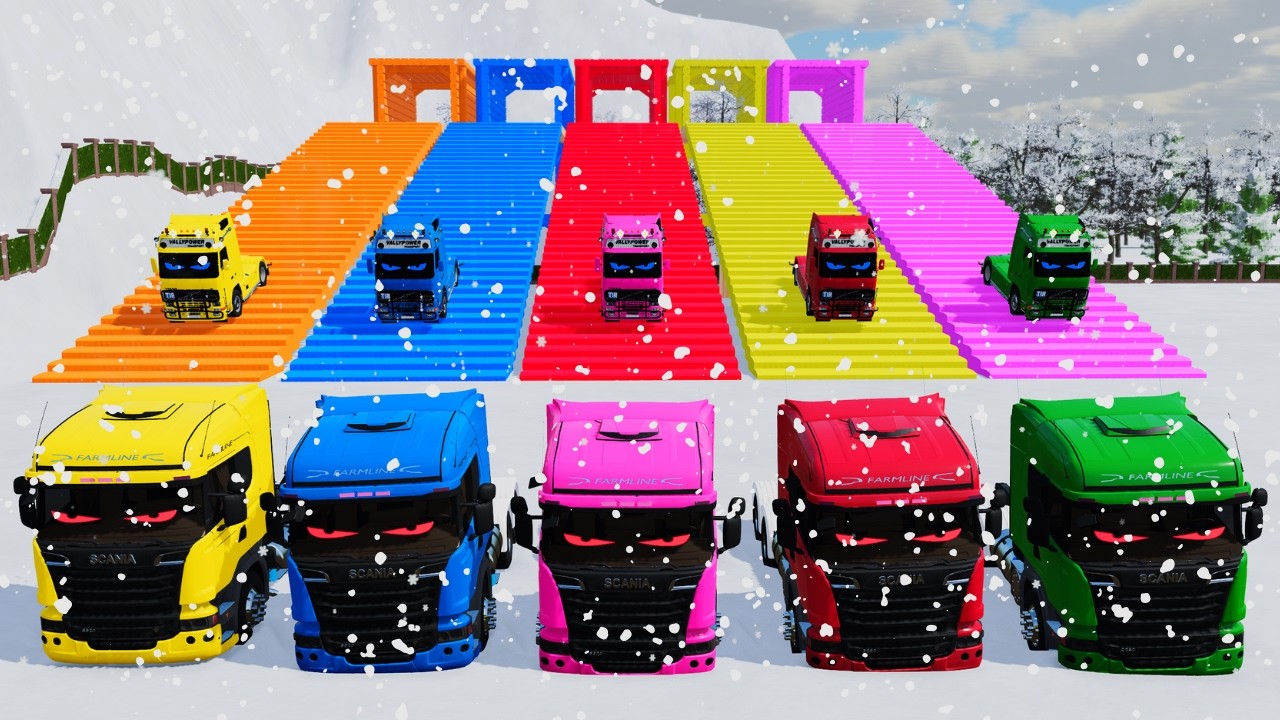 WINTER SESSION - TRANSPORTING TRAILER TRUCKS WITH FLATBED TRAILER TRUCKS IN FS22 #55