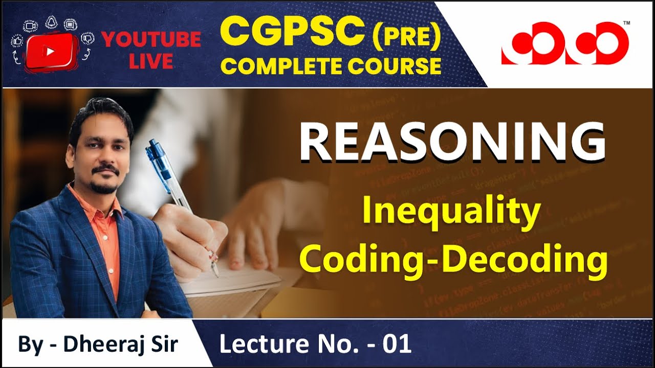Lecture-01# Coding-Decoding | Reasoning  | CGPSC Pre Live Classes