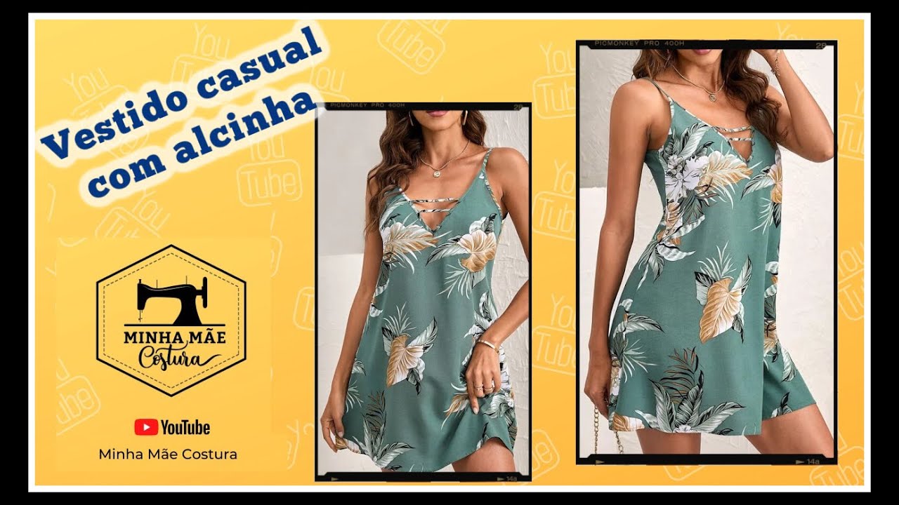 DIY –VESTIDO CASUAL COM ALCINHA _ MODELAGEM _ PASSO A PASSO