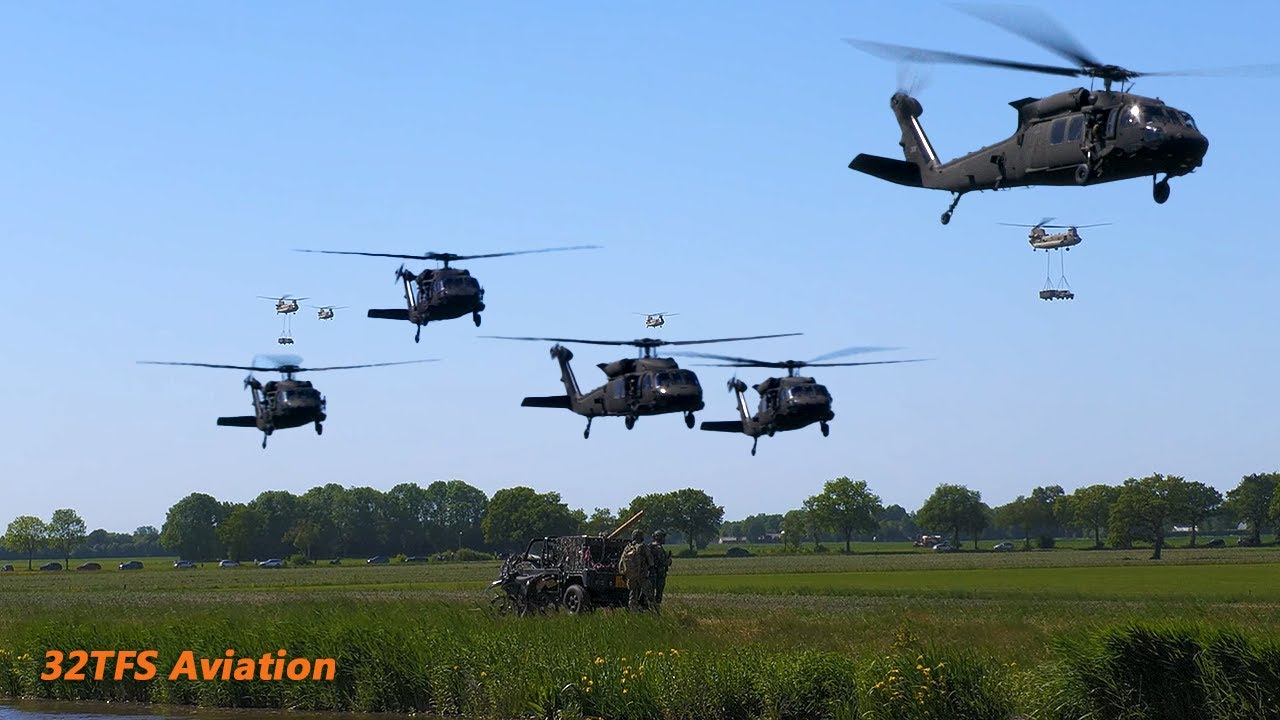 [4K] MASSIVE: 22 Helicopters Drops Troops and Vehicles | Ossesluis 