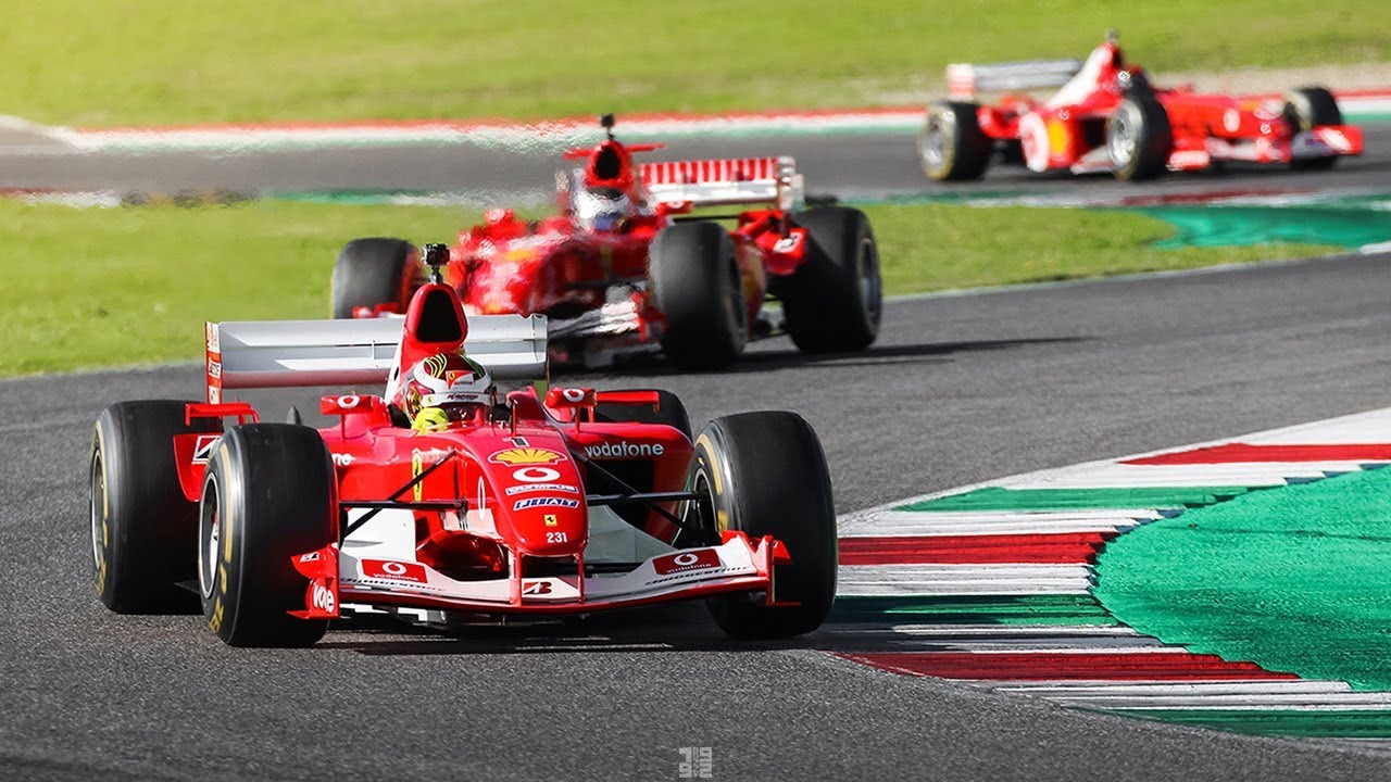 [3D Binaural Audio] Ferrari F1 Clienti at Mugello Circuit: 412 T2, F2003-GA, F2007, 333 SP