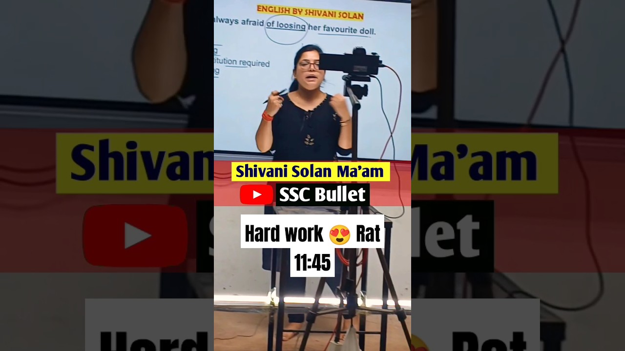 🕚👉Hard work | Shivani Solan Ma'am | Ssc Bullet | English with Shivani solan | Motivation