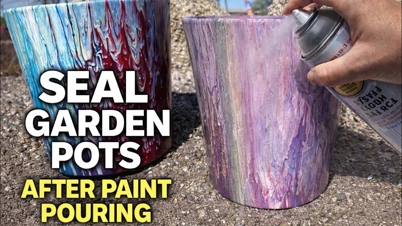 From Pour to Protection: How to Spray Seal Paint Pouring Garden Pots