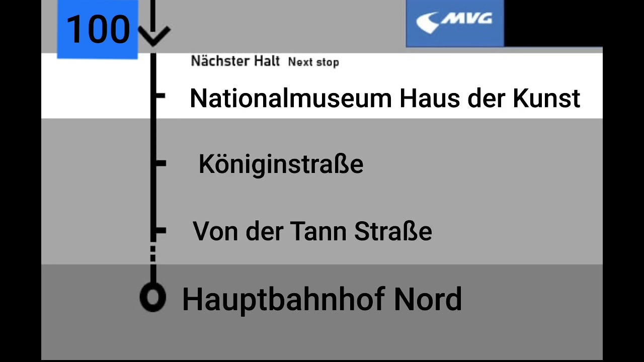Ansage Bis Hauptbahnhof Nord Linie 100 MVG München