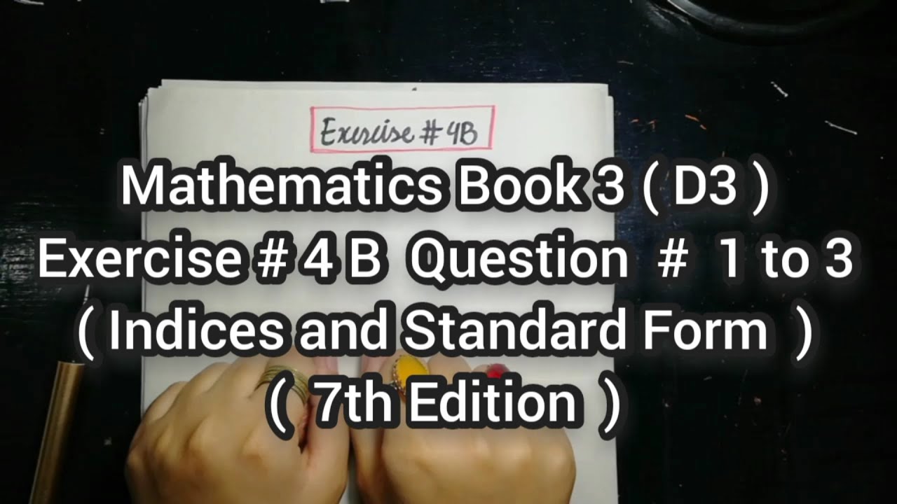 Mathematics Book 3 (D3) |  7th Edition | Exercise # 4 B | Q # 1 to 3 | Ifra Syed | in Urdu\Hindi