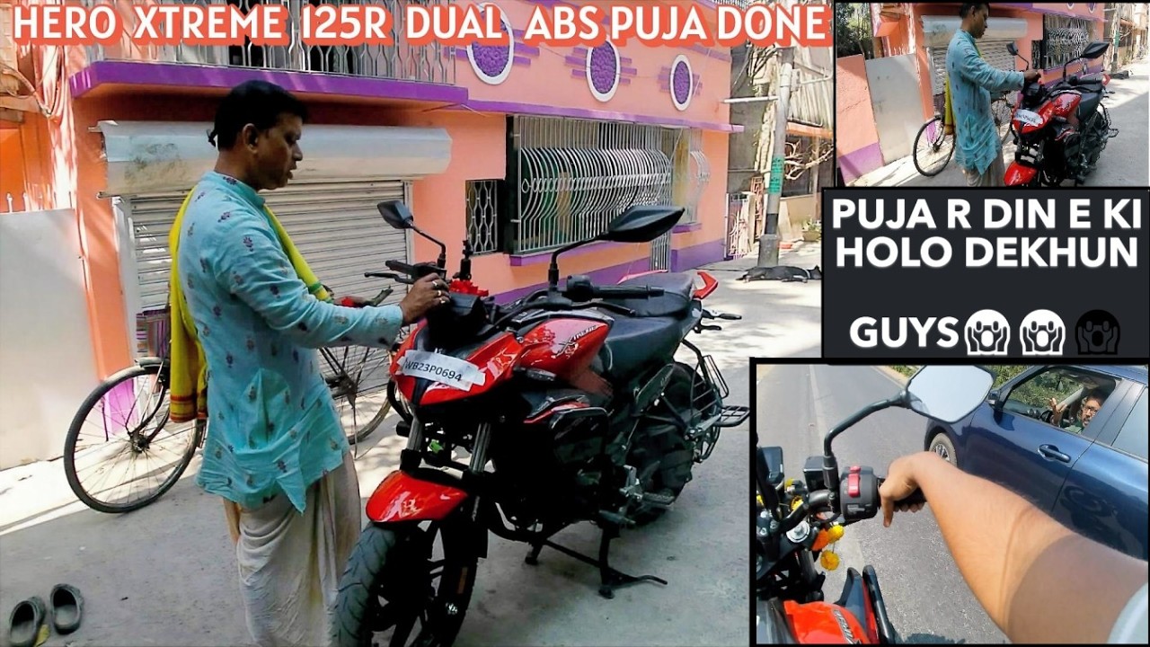 HERO XTREME 125 R DUAL ABS 😱 😱 😱I PUJA DONE I ALMOST CRASH 😱😱😱 I WITH BONG RIDER KOLKATA 😱😱
