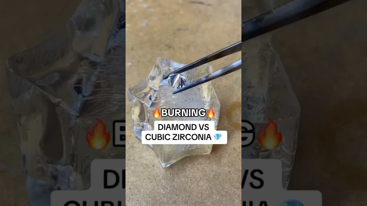 🔥BURNING🔥 Diamond VS Cubic Zirconia 💎#diamond #cubiczirconia #burning #engagementrings #ring