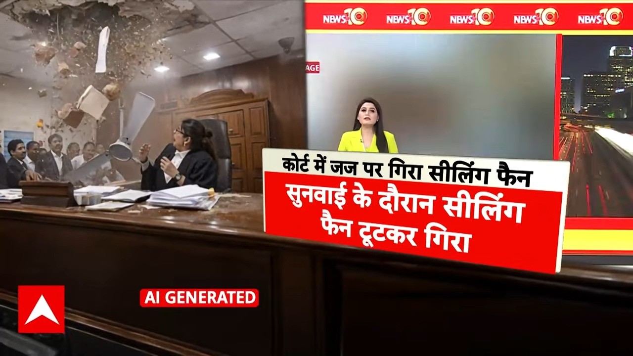 Madhya Pradesh: सुनवाई कर रही महिला जज पर गिरा भारी-भरकम पंखा! | ABP News