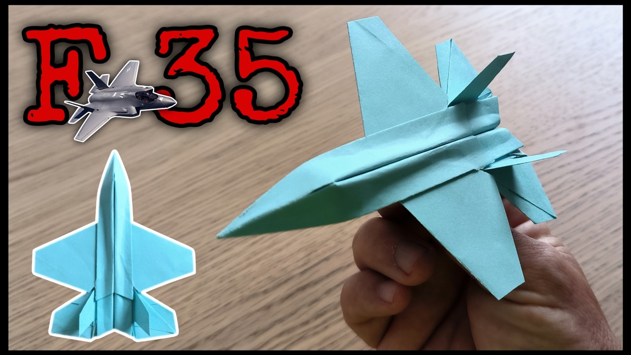 Como hacer un avión de papel caza de combate Lockheed F-35.  @AvionesDePapelPeluso​