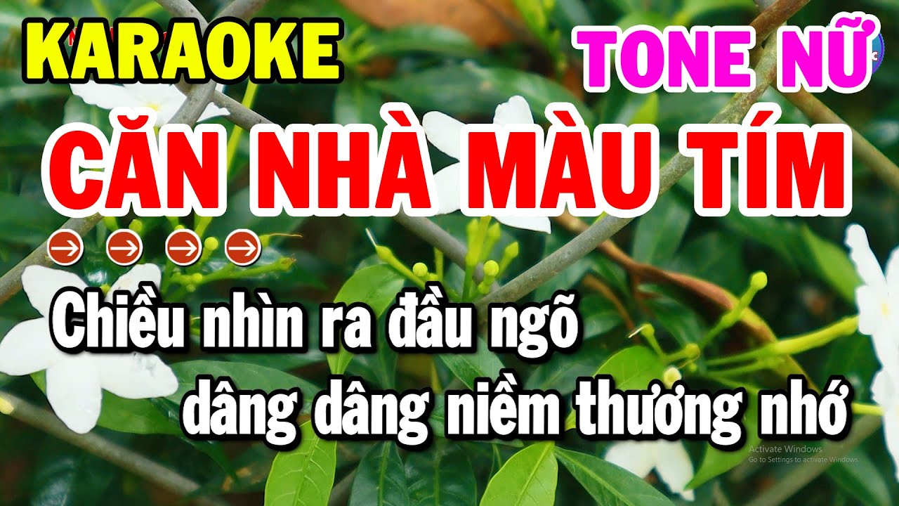 Karaoke Căn Nhà Màu Tím Tone Nữ Nhạc Sống Chuẩn Bolero Dễ Hát | Kho Nhạc Karaoke