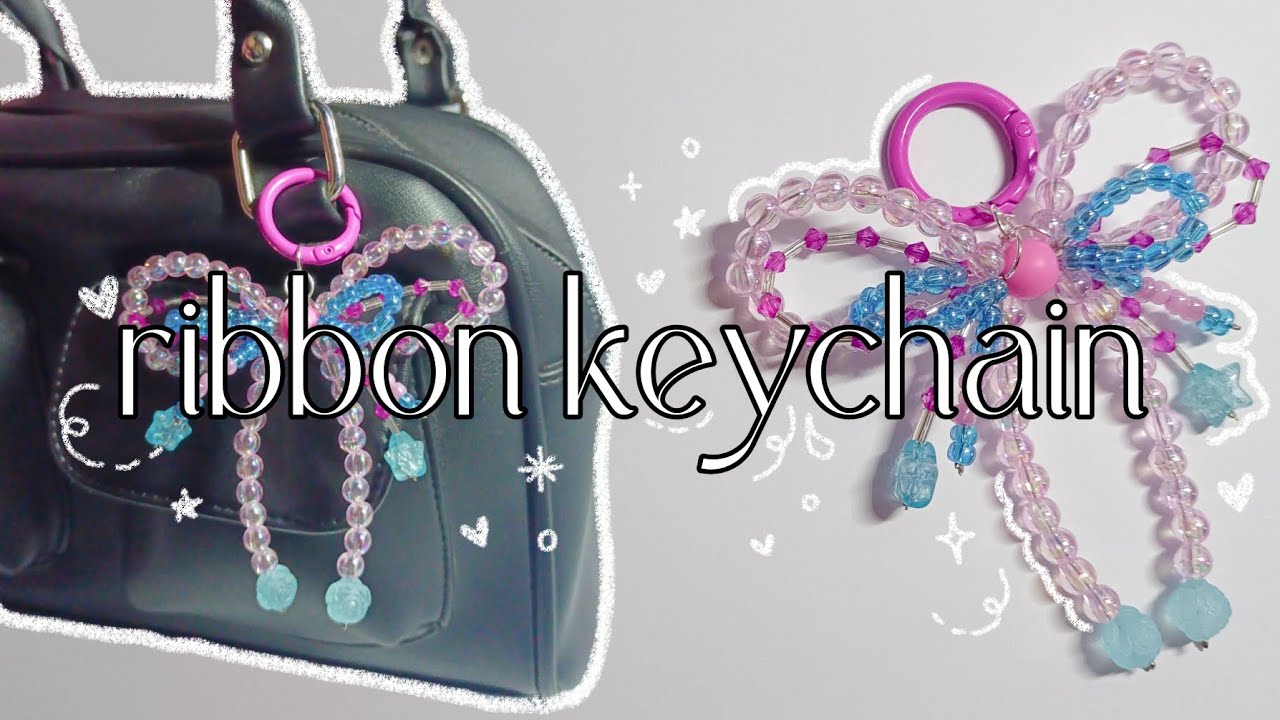 ribbon keychain 🎀 | diy gantungan kunci pita tiga susun dari manik-manik