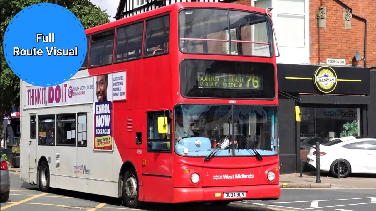 National Express West Midlands 76 Full Route Visual- Northfield to Solihull Station