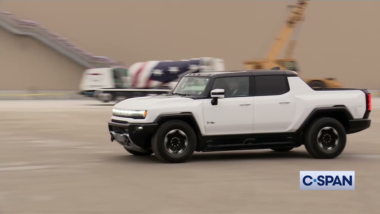 President Biden Drives Electric Hummer
