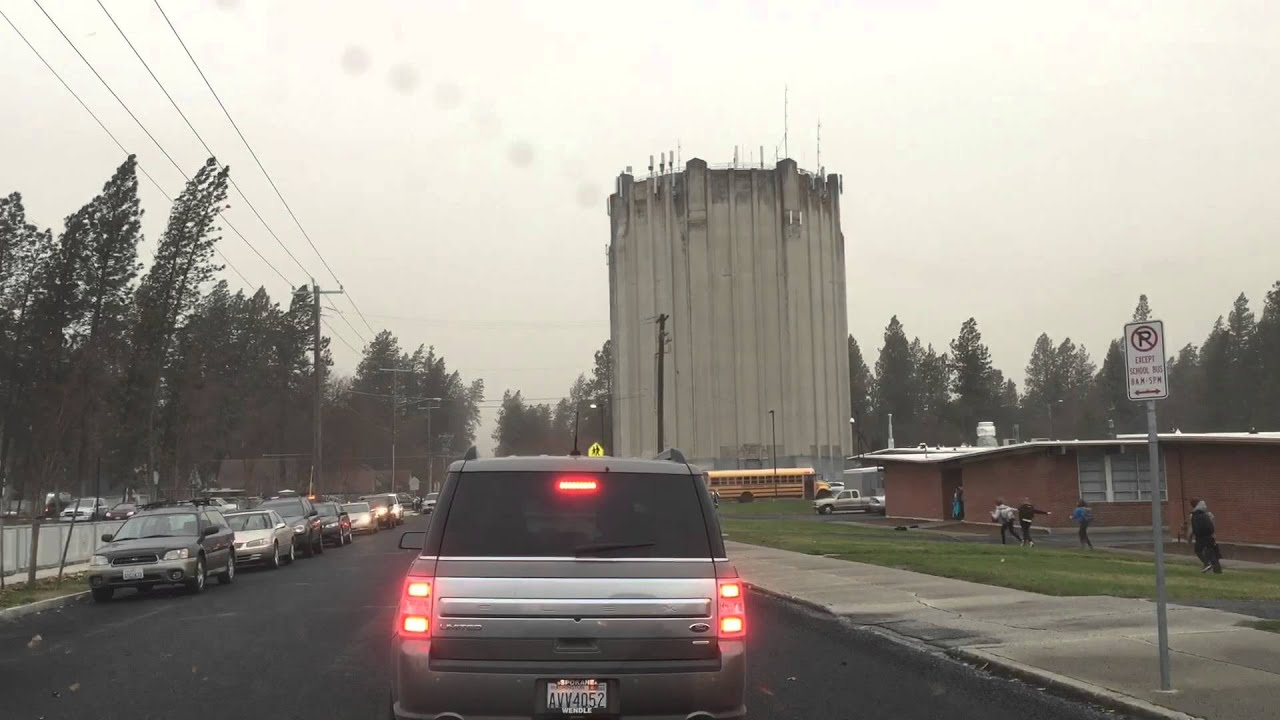 Tree falling over power lines (Spokane windstorm 2015)