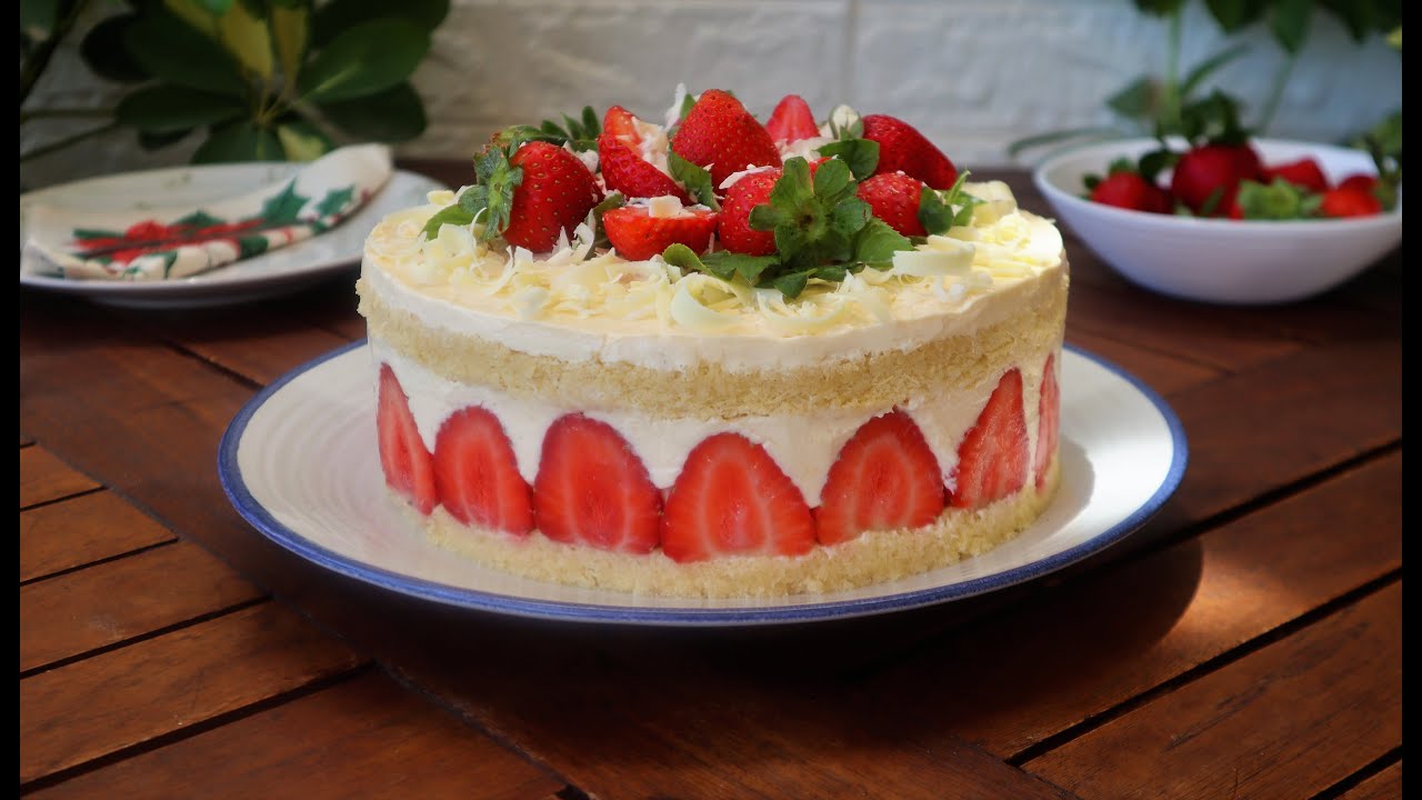 Лучший клубничный торт с мусселиновым кремом и генуэзским тортом, FRAISIER CAKE