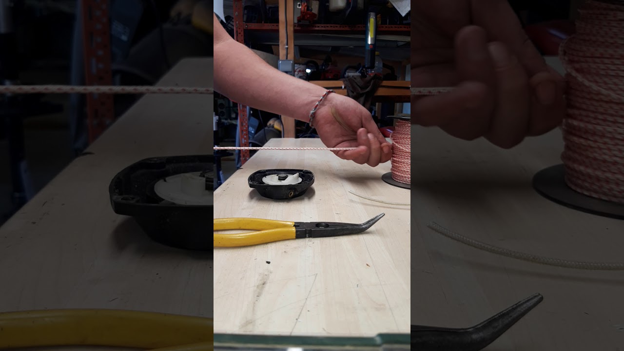 Remplacement corde sur lanceur de débroussailleuse