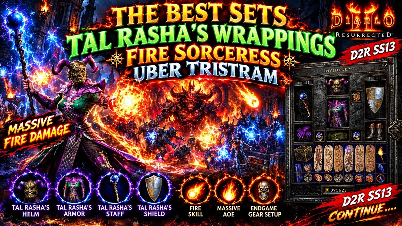 The Best Tal Rasha's Wrappings Fire Sorceress Build | Uber Tristram | Diablo 2 Resurrected