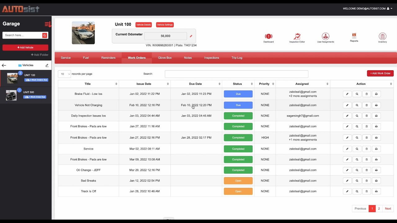 Work Order Software: Fleet Vehicles and Equipment Maintenance | AUTOsist Tutorial