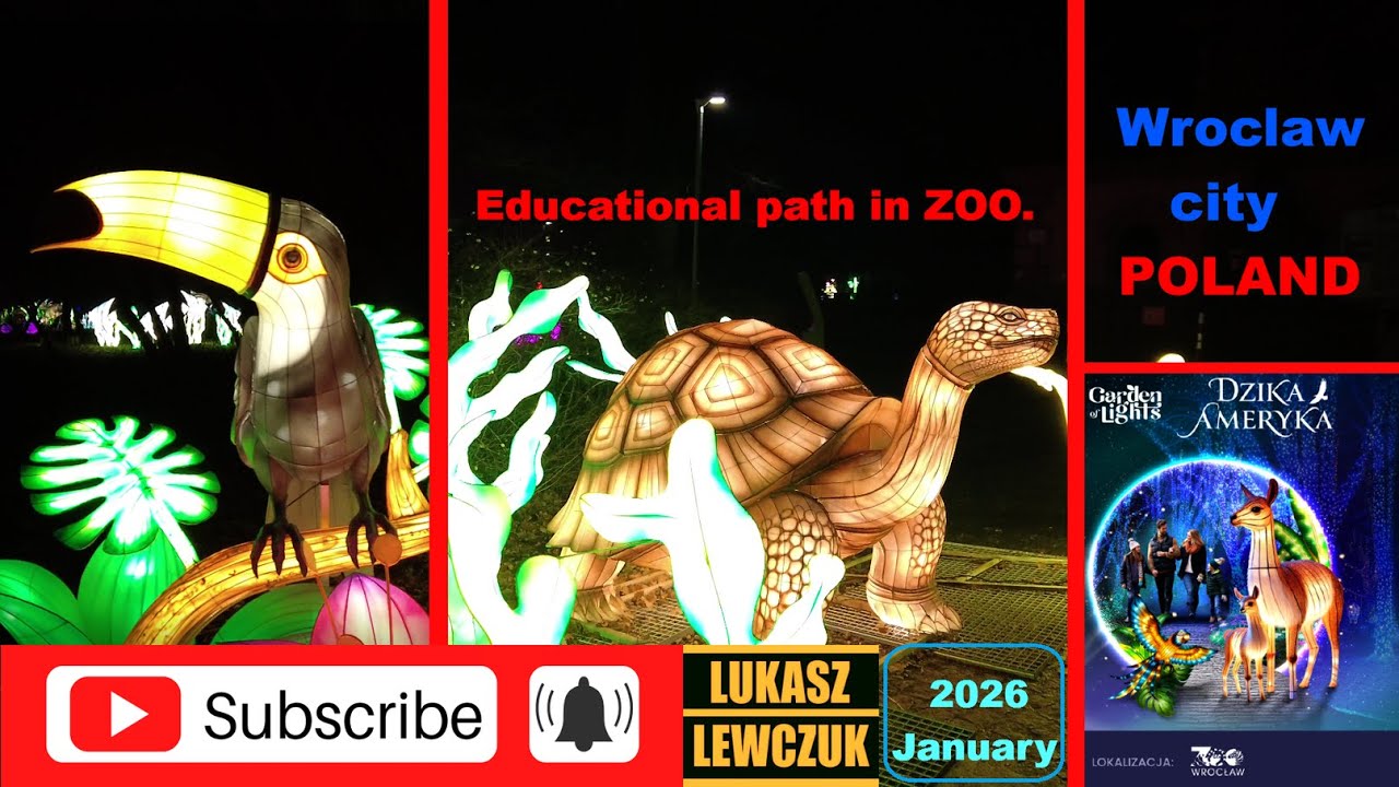 LED-owa ścieżka w ZOO Wrocław. Amazing LED path in Wroclaw ZOO. The magic of Poland [2026 January]