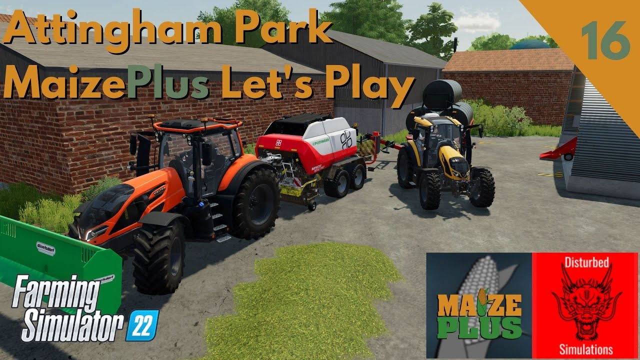 Baling Maize Silage  - Attingham Park - Episode 11 2- FS22