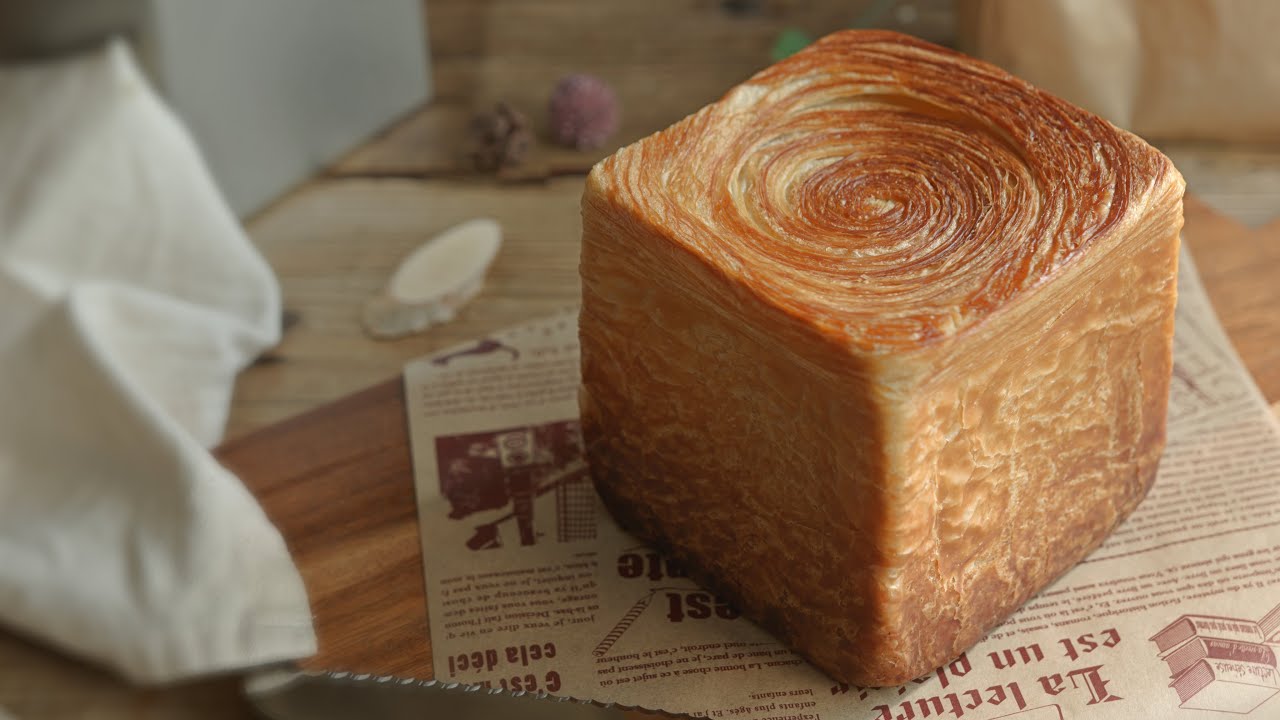 トルネードデニッシュ食パンの作り方（レシピ）/How to make Tornado Cube Bread  (recipe）｜外はサクサクのキューブデニッシュ食パン|Danish Loaf
