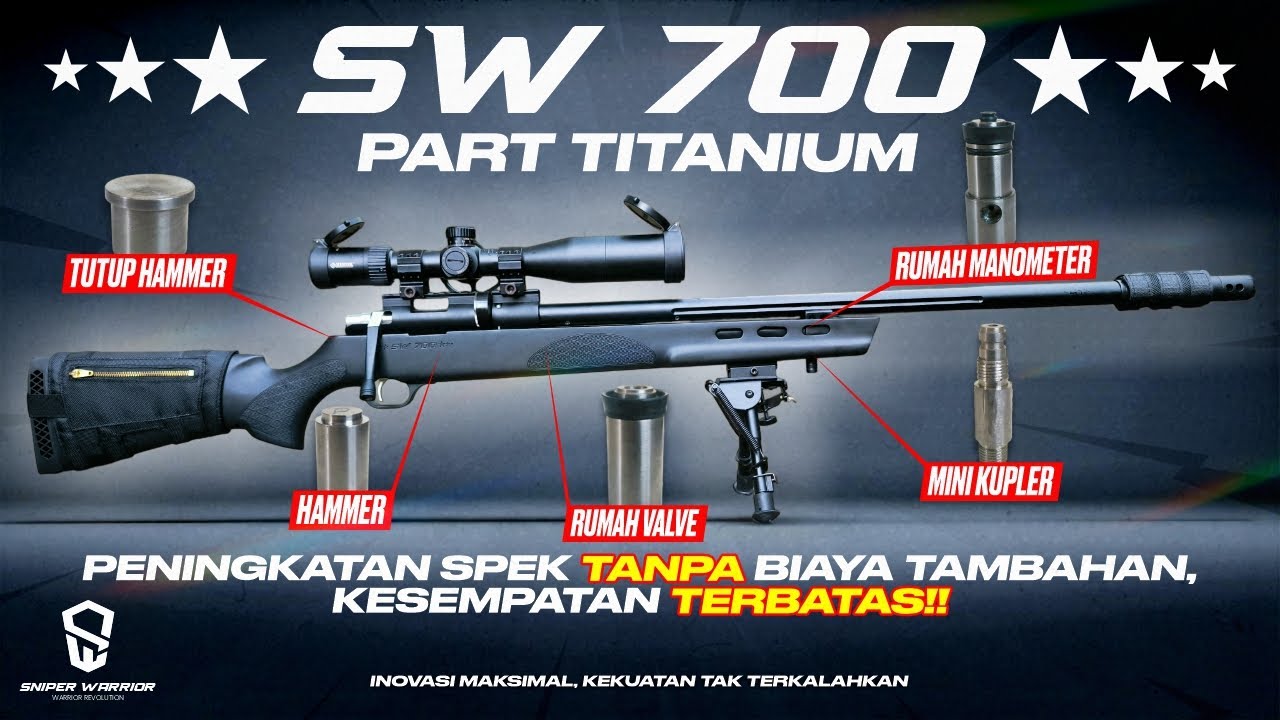 ANTI RUGI❗INI DIA KELEBIHANNYA❗SENAPAN PCP BIGGAME SW 700 FULL TITANIUM 6000Psi❗