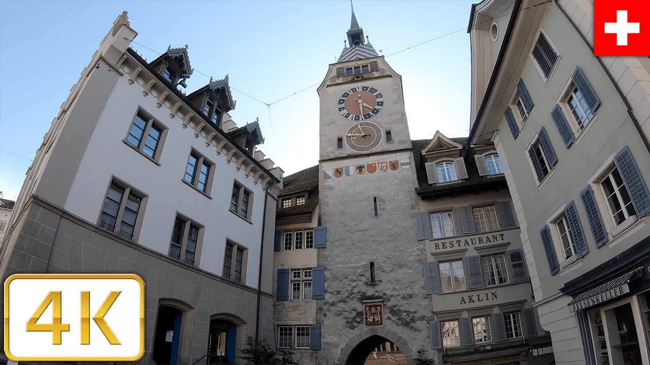 Old Town walk in Zug, Switzerland | Spring 2021【4K】