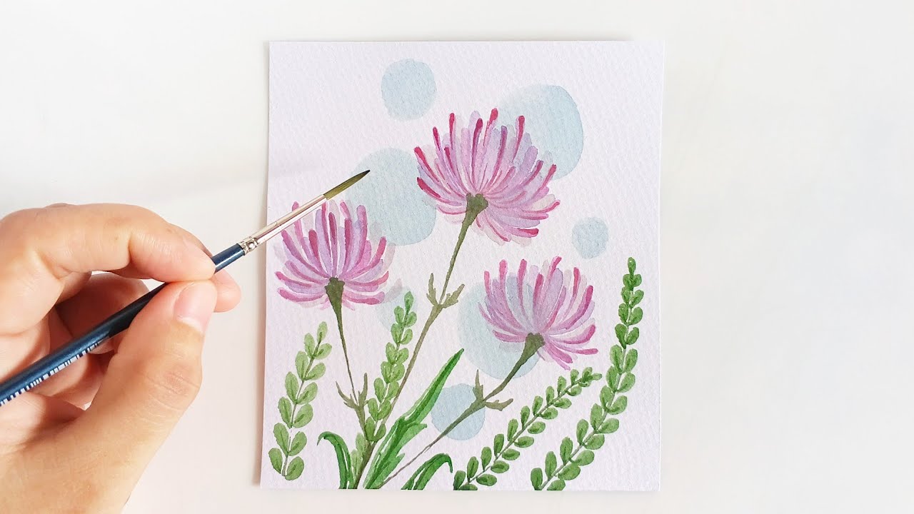 Watercolor Painting Easy and Beautiful flowers | Minimalist Painting 🎨
