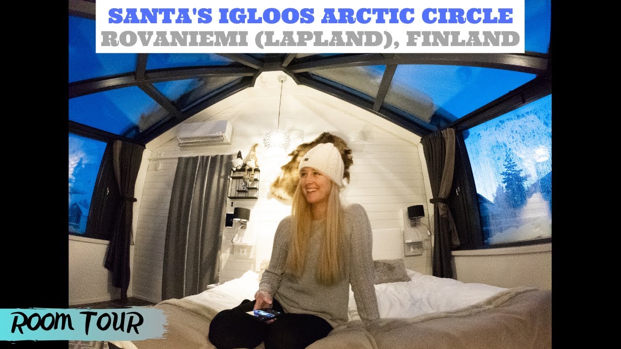 STAYING IN A GLASS IGLOO! Santa's Igloos Arctic Circle ROOM TOUR // Rovaniemi (LAPLAND), Finland
