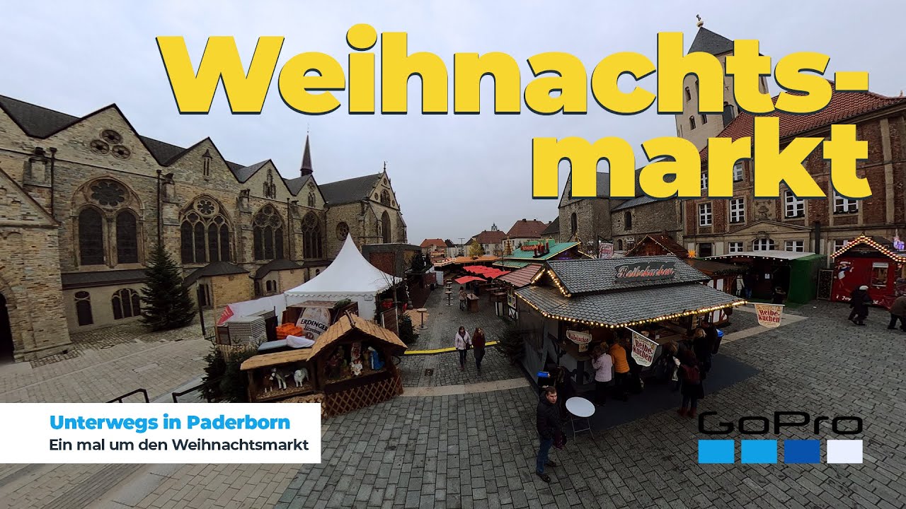 Ein mal um den Weihnachtsmarkt (2019) in Paderborn. GoPro Max flying camera.