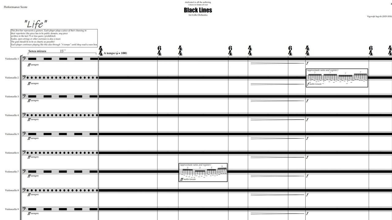 Vigovajk Sagvik - Black Lines, dedicated to all the suffering voices in times of war (2025-2026)