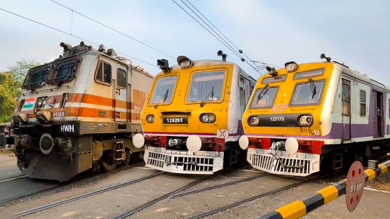 Different model Indian Trains Crossing Railgate Dangerously! Indian Level Crossing Train video