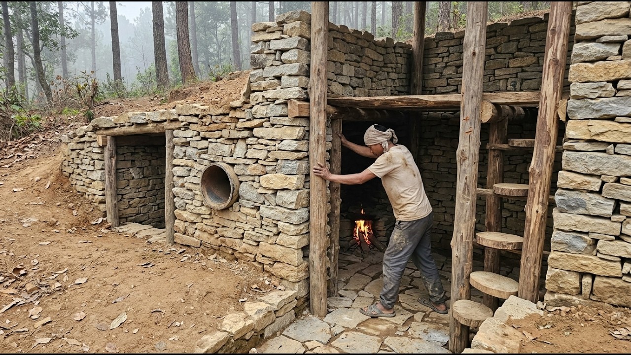 Constructing a Hidden Underground Shelter in Only 24 Hours | Bushcraft, Survival