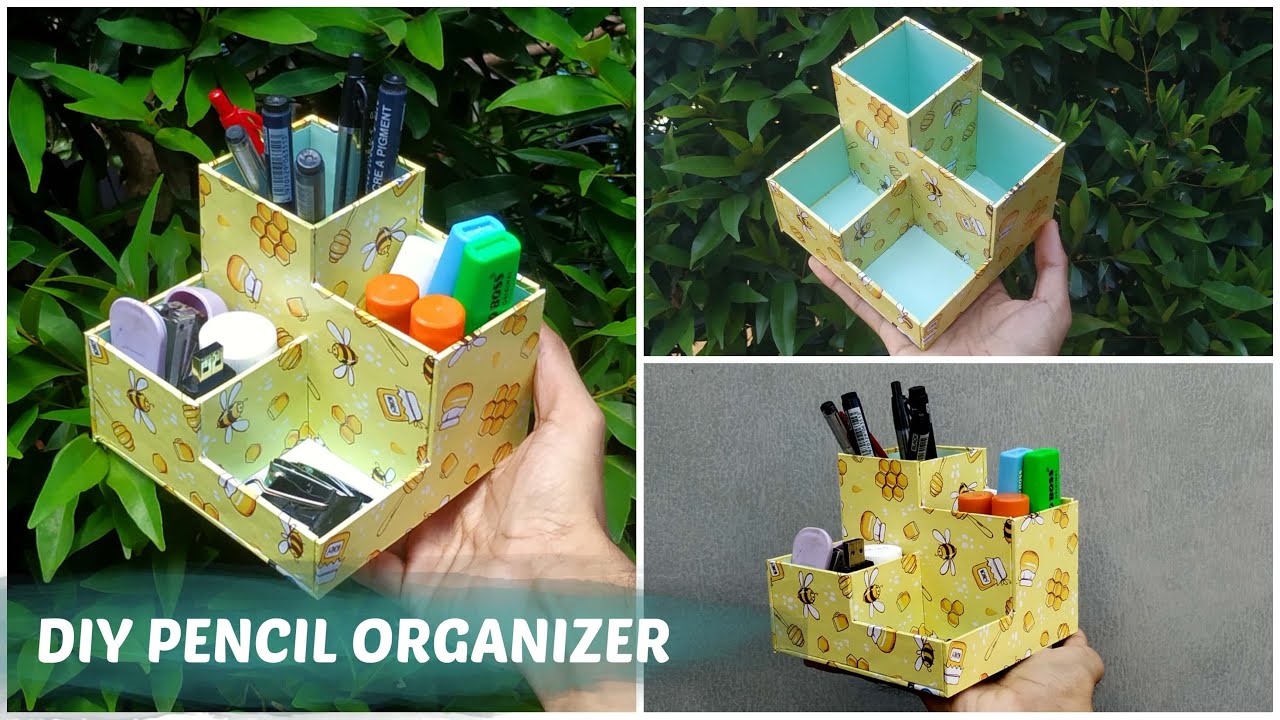 Membuat Tempat Pensil Bertingkat Dari Karton Board atau Kardus