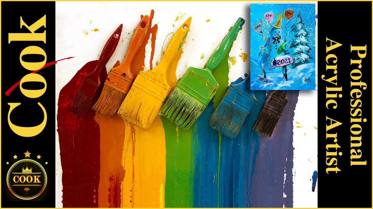 How to Paint a Color Mixing Journal Cover  Acrylic Painting Tutorial for Beginners by Ginger Cook