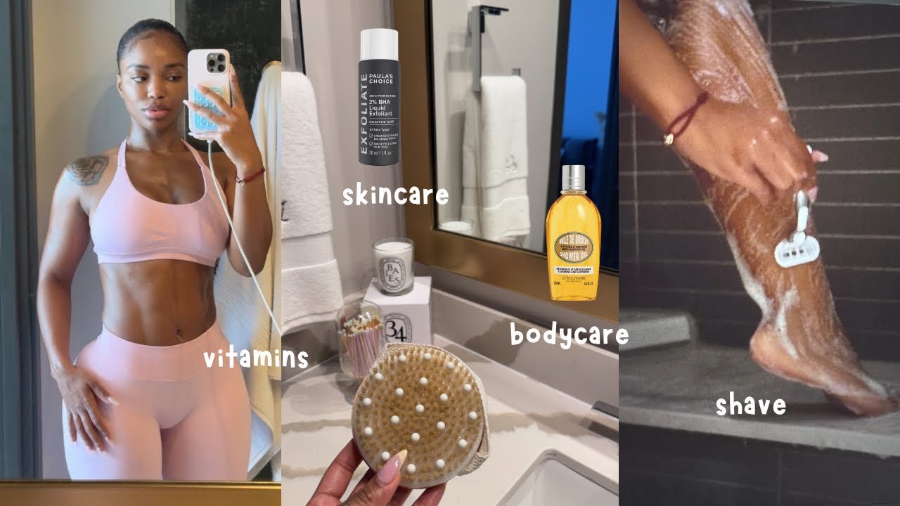 ULTIMATE EVERYTHING SHOWER for SOFT GLOWY SKIN | skincare + vitamin + shower + shave +  products