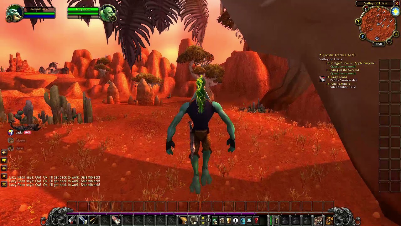 beating the living shit out of lazy peons in wow classic