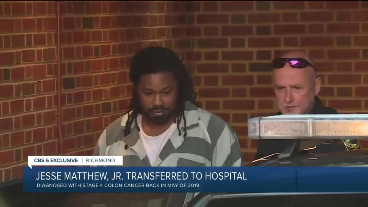 Killer Jesse Matthew moved from Sussex I State Prison to Richmond hospital
