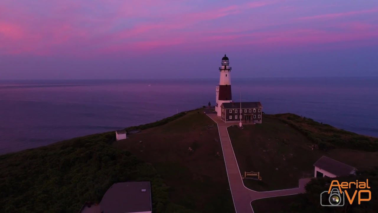 Drone View of Montauk Lighthouse 4K