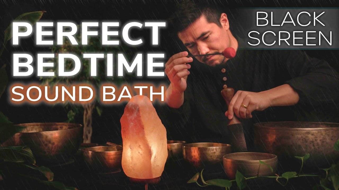 **SLEEP in Minutes** Tibetan Singing Bowls for Instant Relaxation (Black screen)
