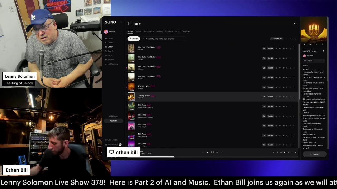 Lenny Solomon Live Show 378 - AI writes Jewish Music