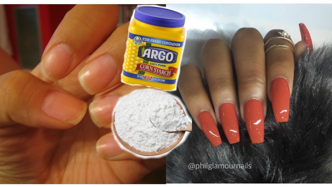DIY: FAKE NAILS USING CORNSTARCH - NO ACRYLIC! / EASY NAIL HACK TO USE AS A SET OR REFILL?